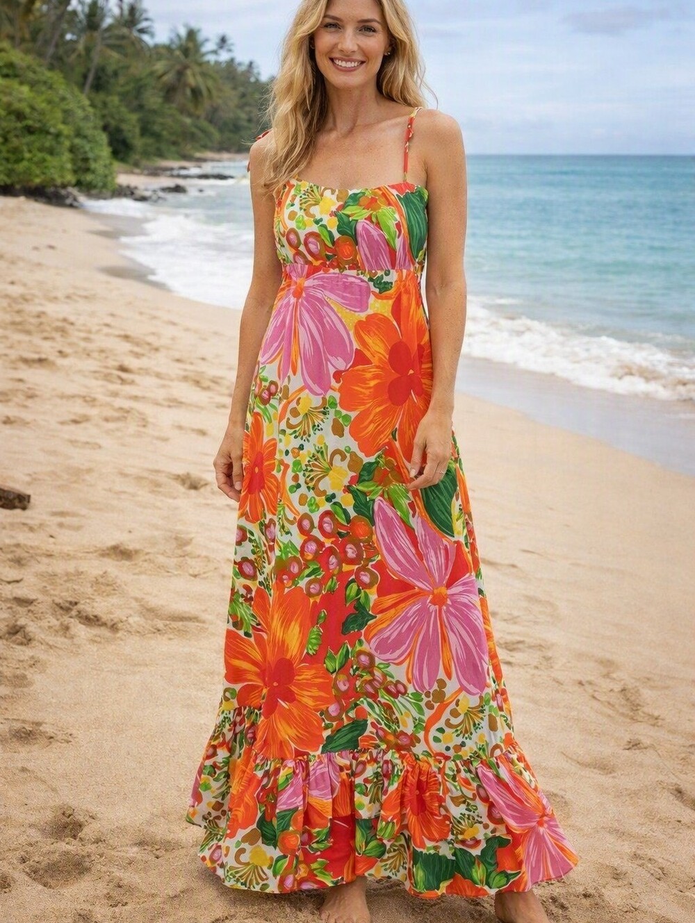Rare Find ✨Vintage POMARE Hawaii 70s Maxi  Cocktail Vacation Dress. Size 12